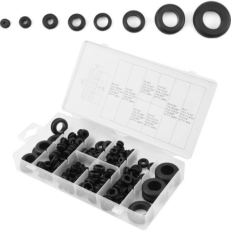 180 Pièces Joints Électriques en Plastique Souple, Bague de Câble, Rondelle d'Étanchéité, Assortiment (1/4)