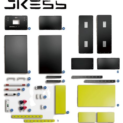 Kit de batterie, 51,2V Phosphate de fer lithium, BMS intégré, JKLU010D (1/2)