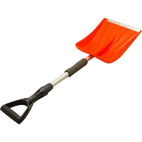 Pelle à neige, manche télescopique en aluminium, extensible, 112 cm, orange (1/5)