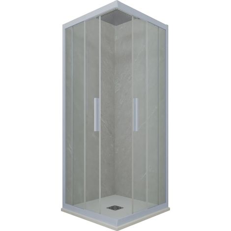 Box doccia 75x120 angolare scorrevole Blu Vintage h 200 Kolors