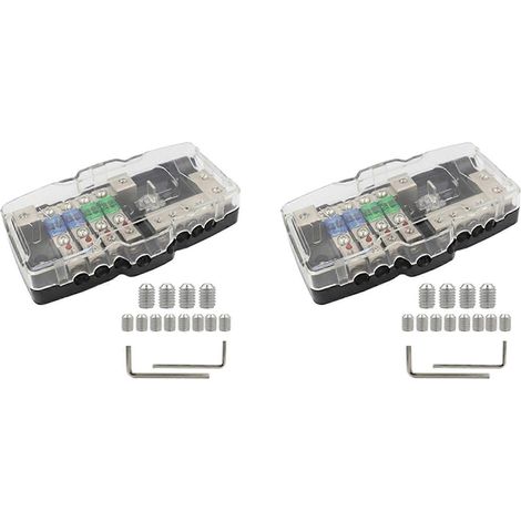 Répartiteur de puissance à 2 canaux, répartiteur de puissance avec fusible, boîtier de fusibles MIDI à 4 canaux pour audio de voiture, compatible avec les amplificateurs de voiture, UTV, marins et sté (1/5)