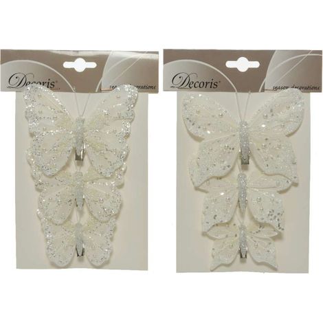 3 clips farfalla misure assortite bianche (1/2)