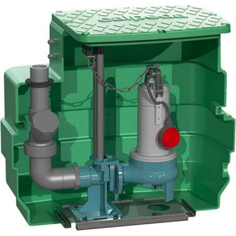 Calpeda – Station de relevage 230L – Pompe GQSM 50 monophasée 220V – Eaux chargées jusqu'à 35°C – Hauteur de refoulement 24 m3/h