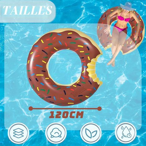 Bouée Piscine Enfant Anneau Natation Beignet Double Airbag Anneau Sous