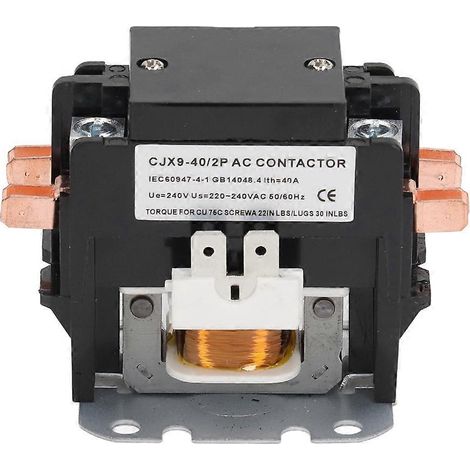 Pièce de rechange pour contacteur AC 40A 2P pour climatiseurs, contacts en alliage d'argent, compatible avec les appareils de distribution et de contrôle de puissance, 220V. (1/5)