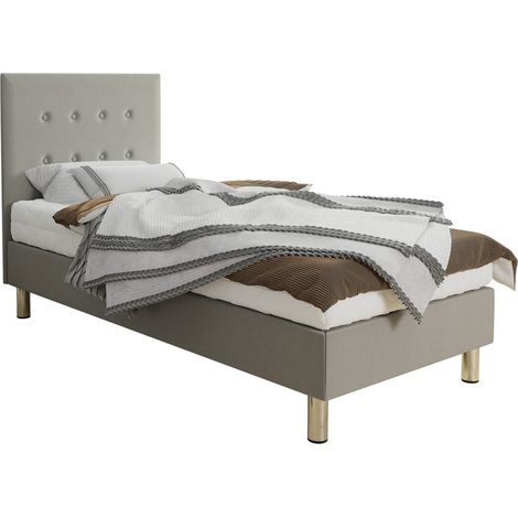 Cama Logan 100, Solo 264, Individuales, 90x200, Tapiz, Somieres, 90x204x115cm (1/5)