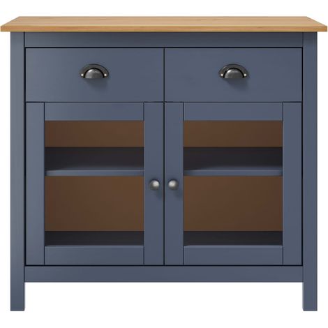 GBLY Sideboard Hill Grau 90x40x80 cm Massivholz Kiefer (1/4)