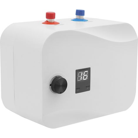 Chauff-eau électrique 6L, Mini chauffe eau instantané electrique 220V 1500W chauffe-eau cuisine d'eau sous évier 30-65℃, Montage mural Chauffe-eau électrique sans réservoir