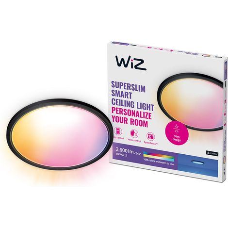 WiZ SuperSlim Lampada da soffitto Rotondo 21W (Nero) Luce Bianco e colorata (1/5)