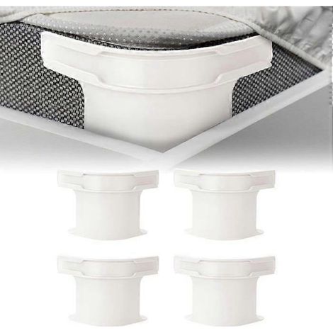 Attache-draps en 4 pièces, compatible avec les draps-housses, facile à installer, utilisée pour fixer les draps et les matelas, livrée avec des bandes de fixation. (1/5)