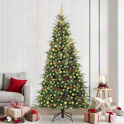 vidaXL Artificial Hinged Christmas Tree Green 240 cm PE and PVC (1/5)