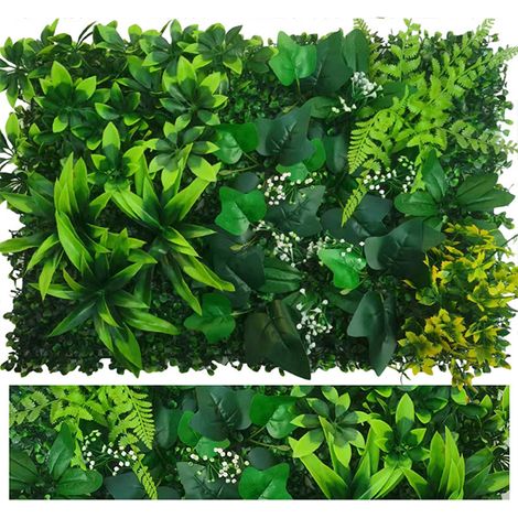 Cloison végétale artificielle 60x40cm - Décoration événementielle - Plantes en plastique imitant la nature (1/4)