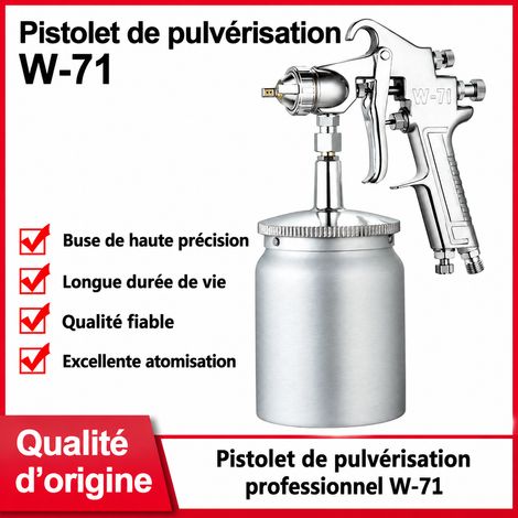 Pistolet peinture pneumatique W-71 godet supérieur calibre 1.5, buse 1.5 mm, godet 400 ml, alimentation par gravité, 450 g – Livraison gratuite (1/5)
