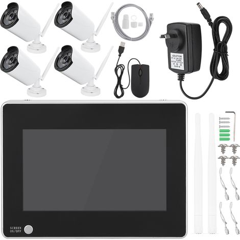 Caméra de surveillance sans fil WiFi 7 pouces, NVR, étanche, vision nocturne, sécurité domestique, 110-240V, prise AU (1/5)