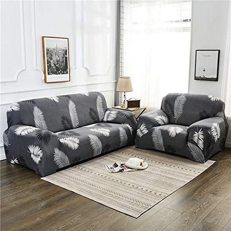 Housse de canapé élastique trois places anti poussière et antifouling Black Feather 190 pour personnes 230cm (1/5)