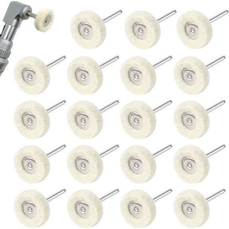 Roues de Polissage en Laine 25 mm pour Perceuse – Lot de 20 Accessoires Pratiques (1/4)