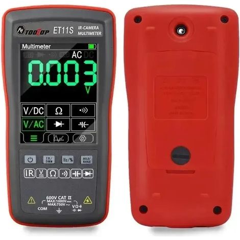 Multimètre numérique thermique 2 en 1, 6000 compteurs, mesure de tension, courant, résistance, capacité, diode, fréquence, transmission de données PC, ET11S (1/5)