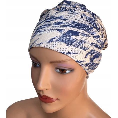 Turbante Jasmina 362, bufanda arrugada de moda, también para después de la quimioterapia, hecha de viscosa. (1/5)