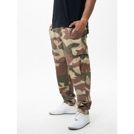 Pantaloni cargo militari tattici da esterno Jigga Wear da uomo in tessuto ripstop, mimetici verde/marrone, taglia S lunga (1/5)