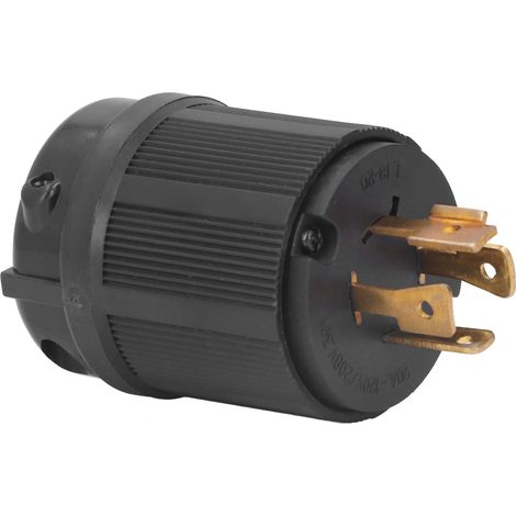 Fiche Mâle Verrouillable Standard US 120/208V 20A Connecteur Industriel 4 Broches Contacts Laiton (1/5)