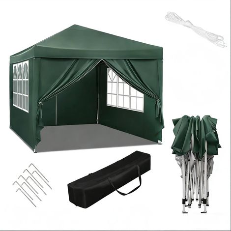 Gazebo da giardino 3x3 m verde con telo Oxford e struttura in ferro (1/5)