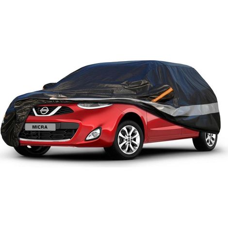 Autoabdeckung 10 Schichten wasserdicht atmungsaktiv für Nissan Micra (2003-2023) Schwarz (1/5)