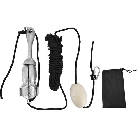 Ancre pliable 1.5kg pour bateau, kit accessoire naval avec bouée de marquage et corde de 10 mètres. (1/5)