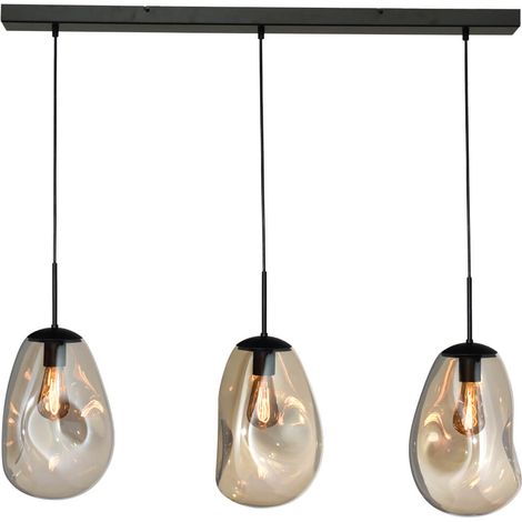 Lampe à suspension en verre Lava 3x verre doré Ø 22,5cm - 2761-05-100-3-02-60