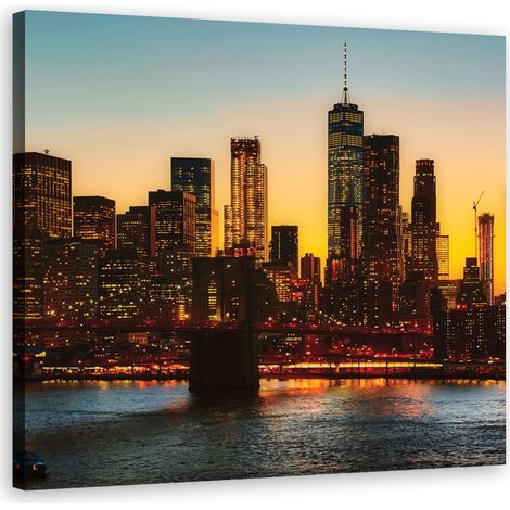 Tableau sur toile Manhattan Bridge City 40x40 (1/5)