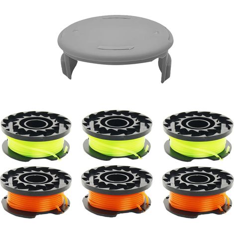 Bobine de rechange (6 pièces assorties) pour fil de coupe-bordures Greenworks, diamètre 0,065" - 4,88 m (16 pi), compatible avec les débroussailleuses Greenworks à alimentation automatique. (1/4)