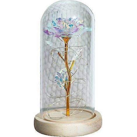 Lampe romantique et créative ornée de fleurs artificielles éternelles pour la Saint-Valentinor rose (1/5)