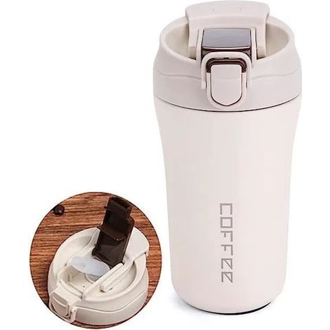 Tasse à café,tasse thermos Voyage,tasse à double paroi en acier inoxydable,Tasse à café de Voiture avec Couvercle et Paille,pour (1/4)
