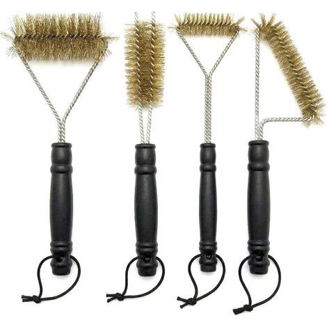 Set mit 2 Grillbürsten aus Messing – Reinigungsbürste – Für Grillgeräte, Gasgrills, Holzkohlegrills, Gusseisengrills (4, Kupferfarbe) (1/5)