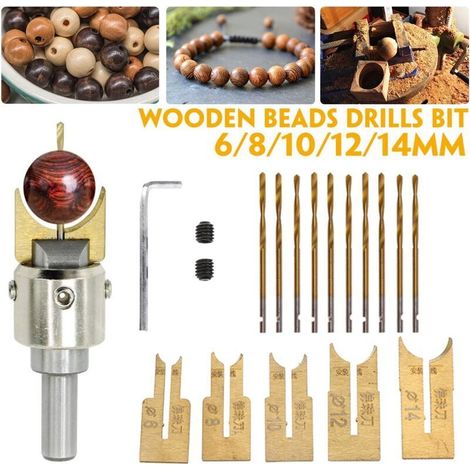Multifunktionales Holzperlen-Herstellungs-Set, dickes Ring-Herstellungs-Set, Hochgeschwindigkeitsstahl-Holzbearbeitungsbohrer-Set (1/5)