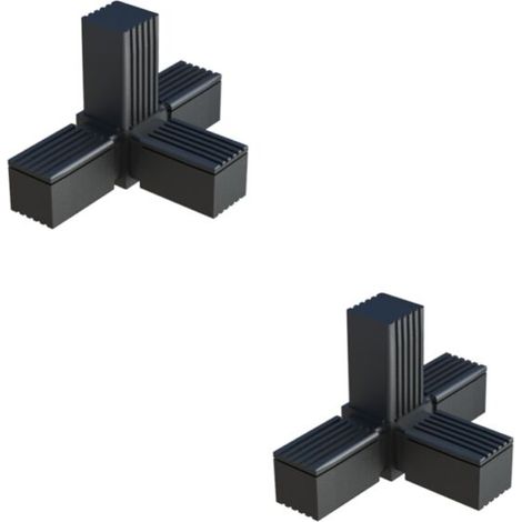 – Connecteur de tube carré 20x20mm – 4 voies en X – Plastique noir – Accessoire pour gaine électrique ICTA – Température maximale de fonctionnement (1/2)