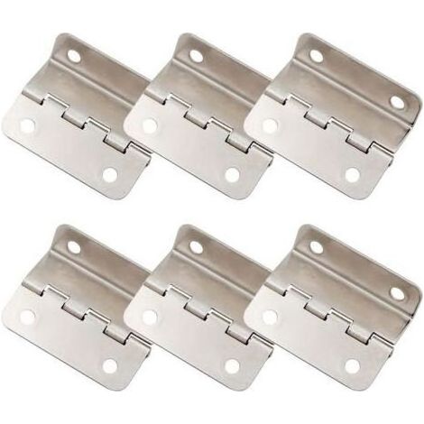 [Argent]Lot de 6 charnières demi surface Porte décalée, charnière rétro pour portes et armoires (1/5)