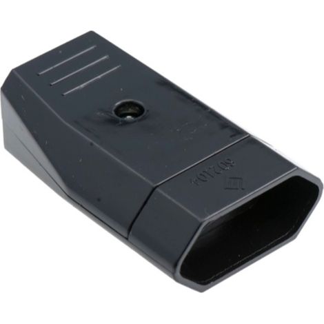 Enchufe plano doble Euro 10A/250V negro D.3109C