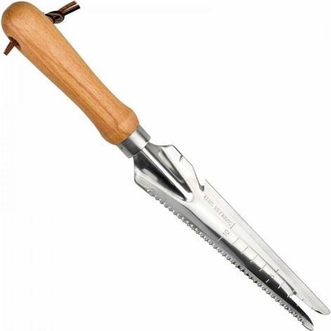 Outil Gouge de Désherbage en Acier Inoxydable avec Poignée en Bois,Désherbeur Manuel pour Jardin Désherbage (1/5)