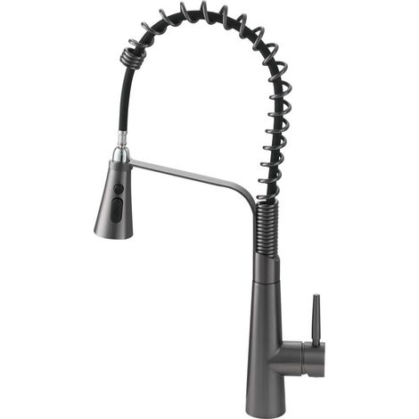 Pre-rinse Pull Down Kitchen Faucet,Grey (1/5)