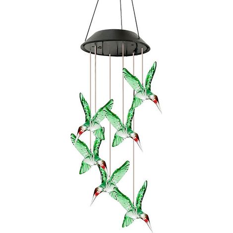 1 carillon solaire, LED changeante, étanche, 70 cm, pour jardin balcon extérieur (1/5)