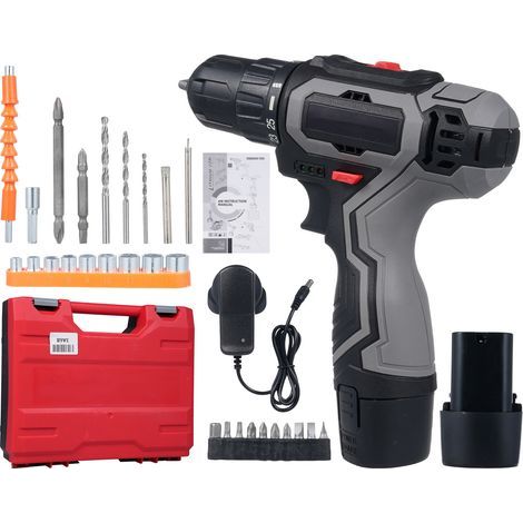 12V Cordless Drill/Driver, 25+1 Torque Settings, Dual Speed, with 2 x 1500mAh Batteries, EU Plug (1/5)
