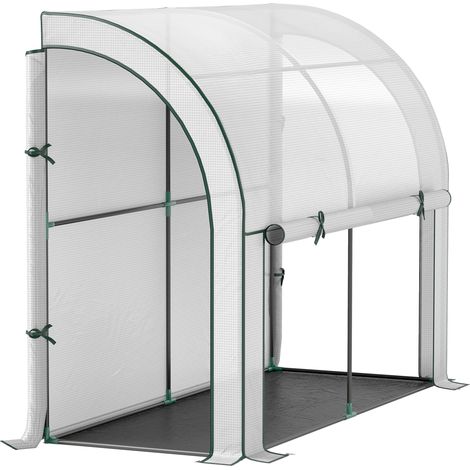 Invernadero con puerta enrollable de plástico blanco 200 x 80 x 157 cm HOMVRA (1/5)