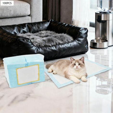 100Pcs 45x33cm Disposable Pet Pee Pads, Super Absorbent Leak Proof Puppy Training Mats, Non Slip Waterproof Pet Changing Pads, Soft Blue Thick Incontinence Bed Pads for Dog Cat Indoor Toilet Protectio (1/5)