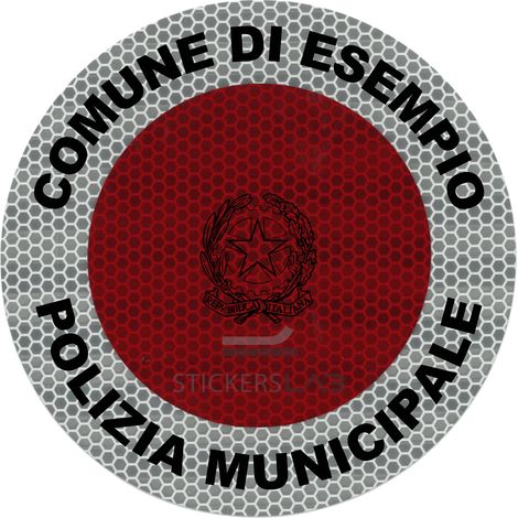 Adesivo per paletta Forze Armate e/o di Polizia rifrangente classe III° - POLIZIA MUNICIPALE - VENDITA RISERVATA (1/2)
