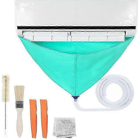 Kit de nettoyage pour climatiseur avec couvercle étanche, ensemble complet de nettoyant pour climatiseur avec tuyau d'eau et outils de nettoyage sans démontage (1/5)