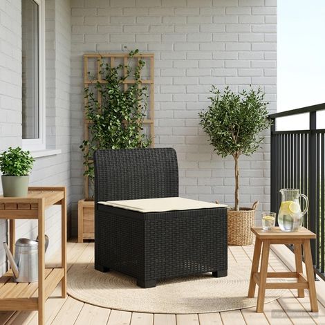 vidaXL Sillón Individual de Jardín con Cojín Apariencia de Ratan PP (1/5)
