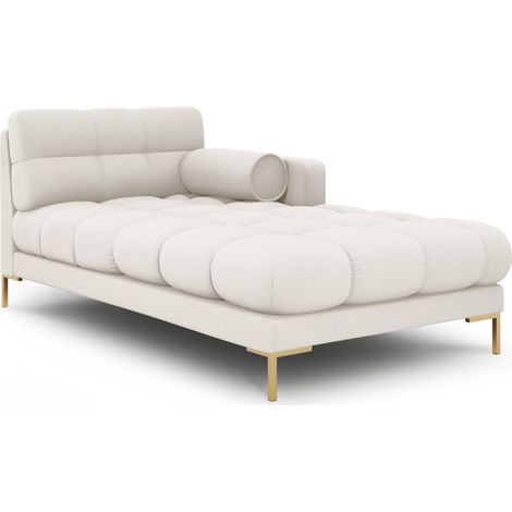 Méridienne droite en tissu structurel beige clair (1/4)