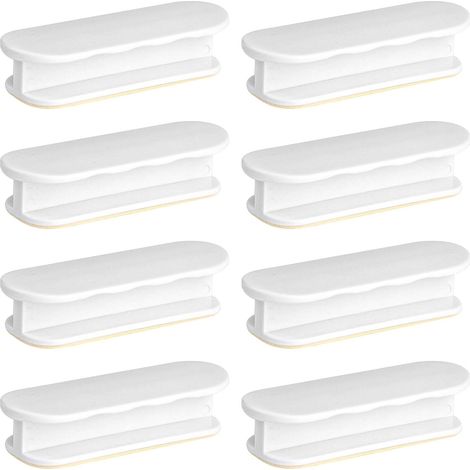 8 Pcs Poignées de Porte de Balcon Adhésives, Poignee de Meuble Cuisine Blanches, Bouton Poignées de Porte de Balcon Extérieures, Poignee Tiroir Armoire Placard Fenêtres Commode Portes en Verre