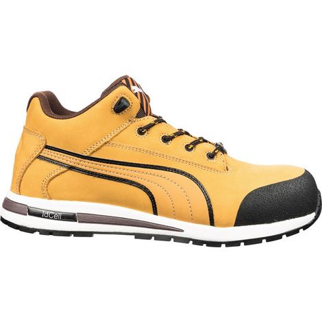 Botas de seguridad Dash Wheat Mid tamaño 46 cuero marrón S3 HRO SRC EN20345 PUMA
