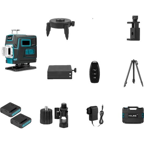 Niveau Laser, Contrôle par Application Mobile, Mesure de 16 Lignes, Ensemble complet d'accessoires (1/2)